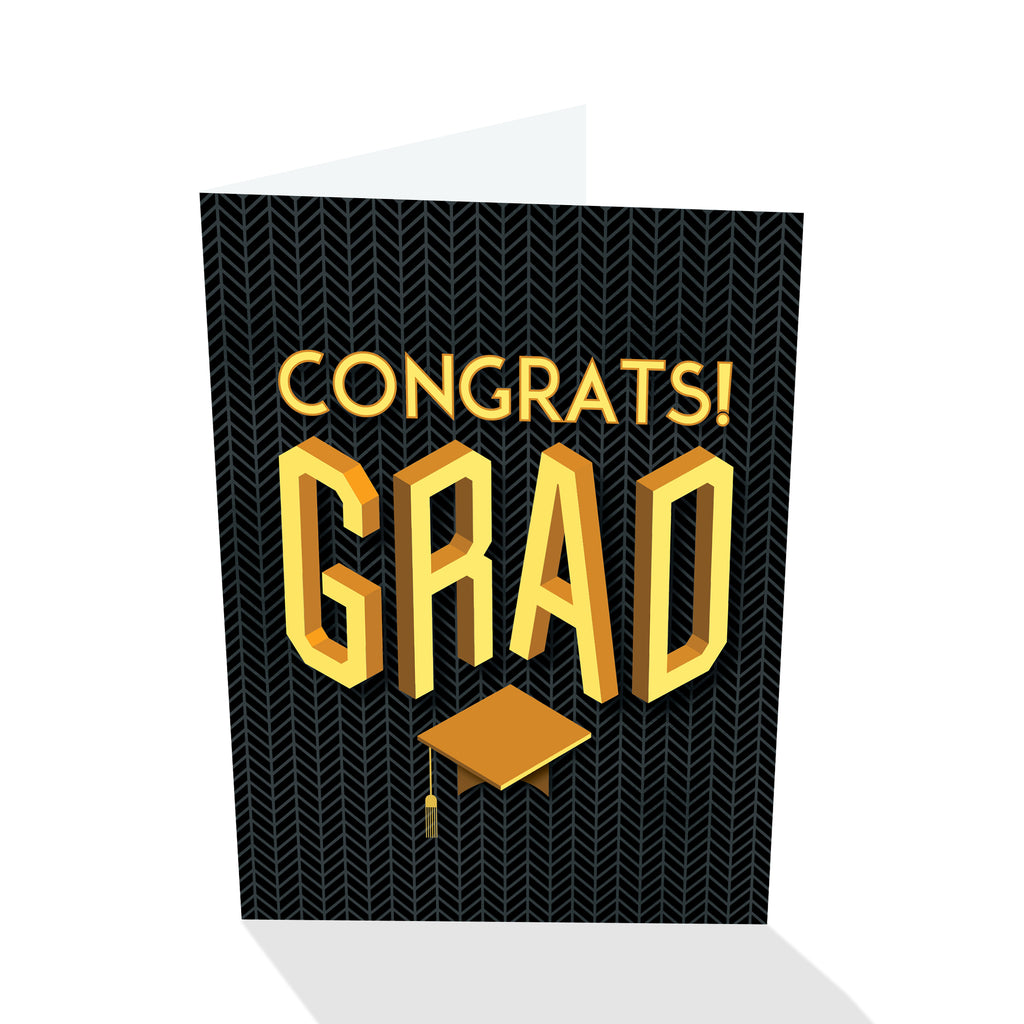 Congrats! Grad - Graduation Card (Black)