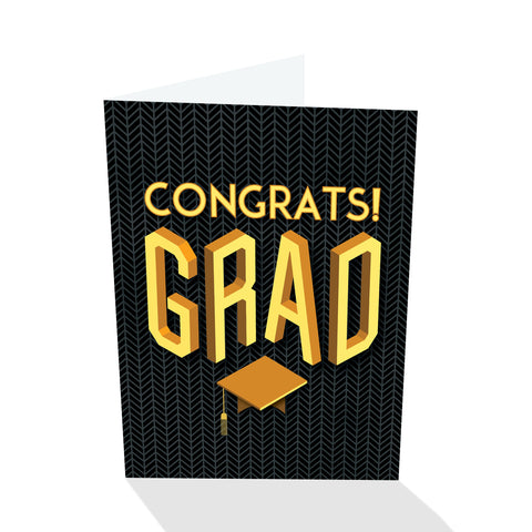 Congrats! Grad - Graduation Card (Black)