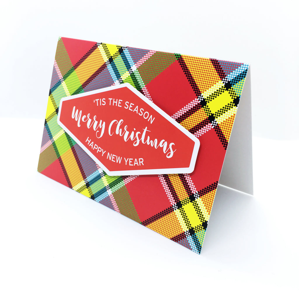 "Merry Christmas" (Red) Madras Greeting Card