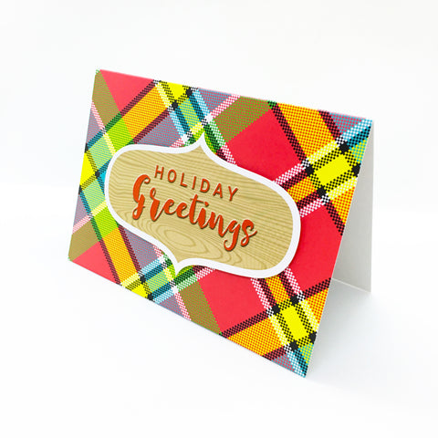 "Holiday Greetings" Madras Greeting Card