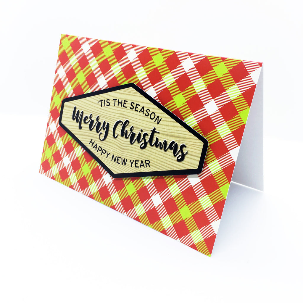 "Merry Christmas" Merry Gingham Greeting Card