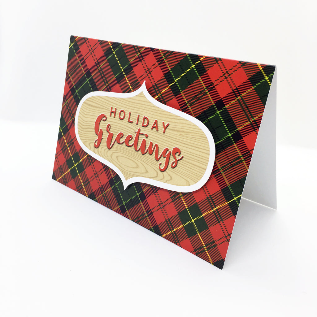 "Holiday Greetings" Merry Tartan Greeting Card