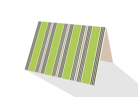 Pinstripe Brights Green Notecards
