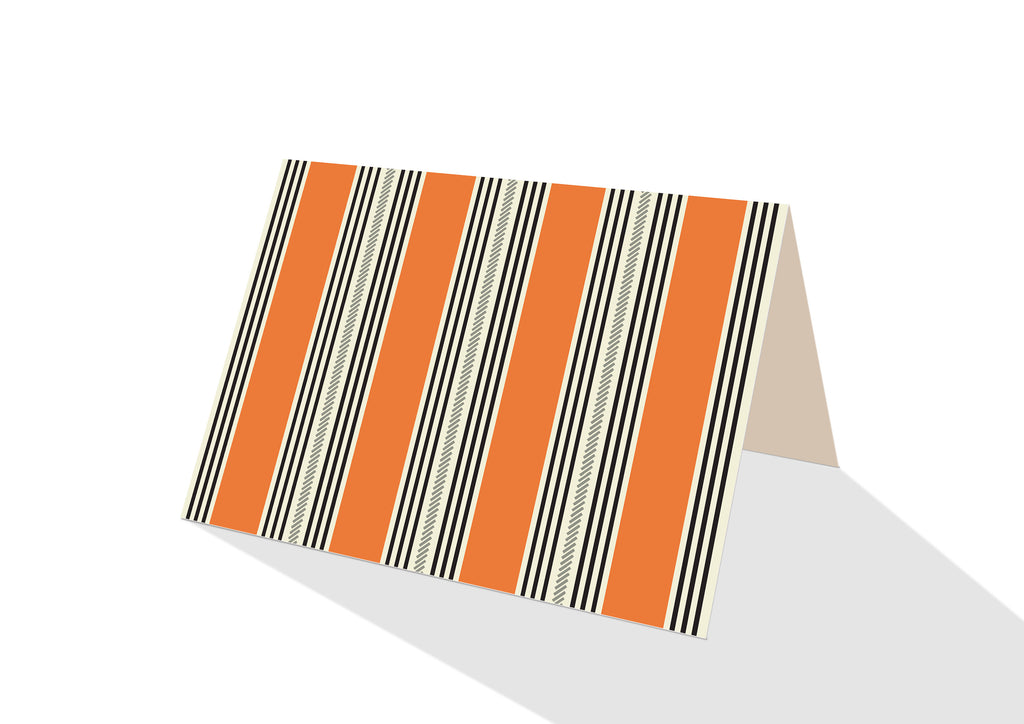 Pinstripe Brights Orange Notecards