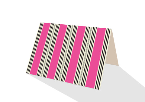 Pinstripe Brights Pink Notecards