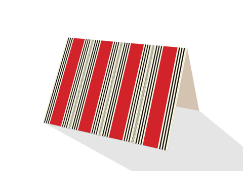 Pinstripe Brights Red Notecards