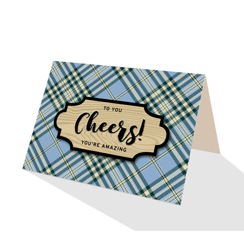 Blue Scotch Plaid Greeting Cards - 5 Options