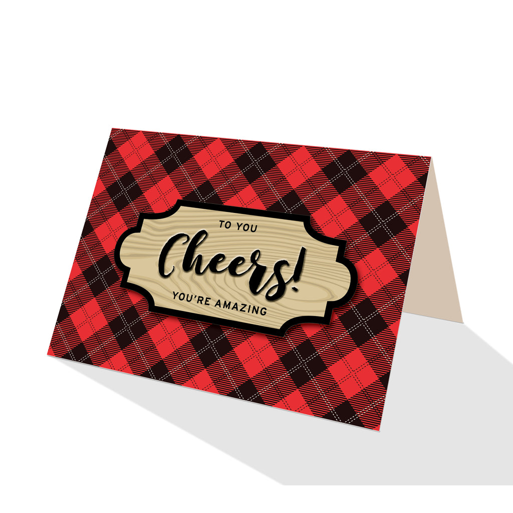 Red Tartan Check Plaid Greeting Cards - 5 Options