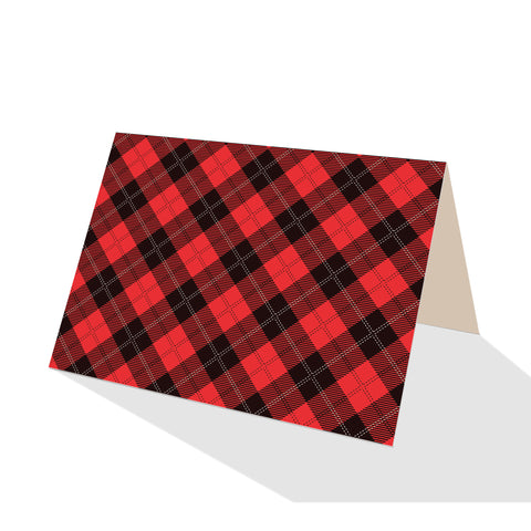 Red Tartan Check Plaid Notecards (Set of 8)