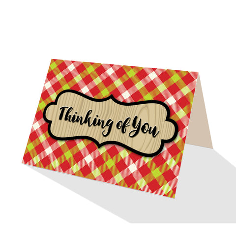 Merry Gingham Plaid Greeting Cards - 5 Options