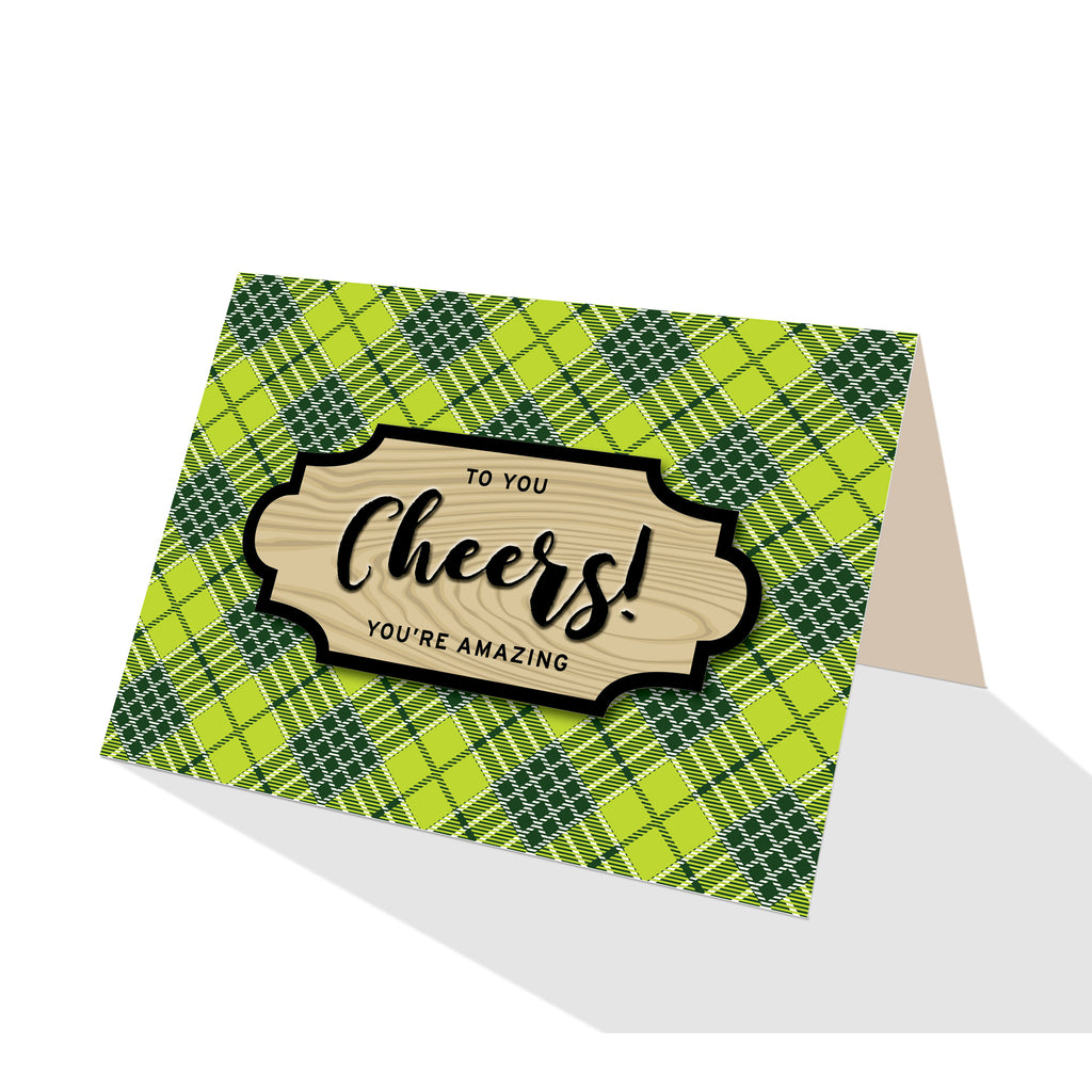 Green Tartan Plaid Greeting Cards - 5 Options