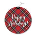 Tartan Plaid Round Holiday Greeting Cards