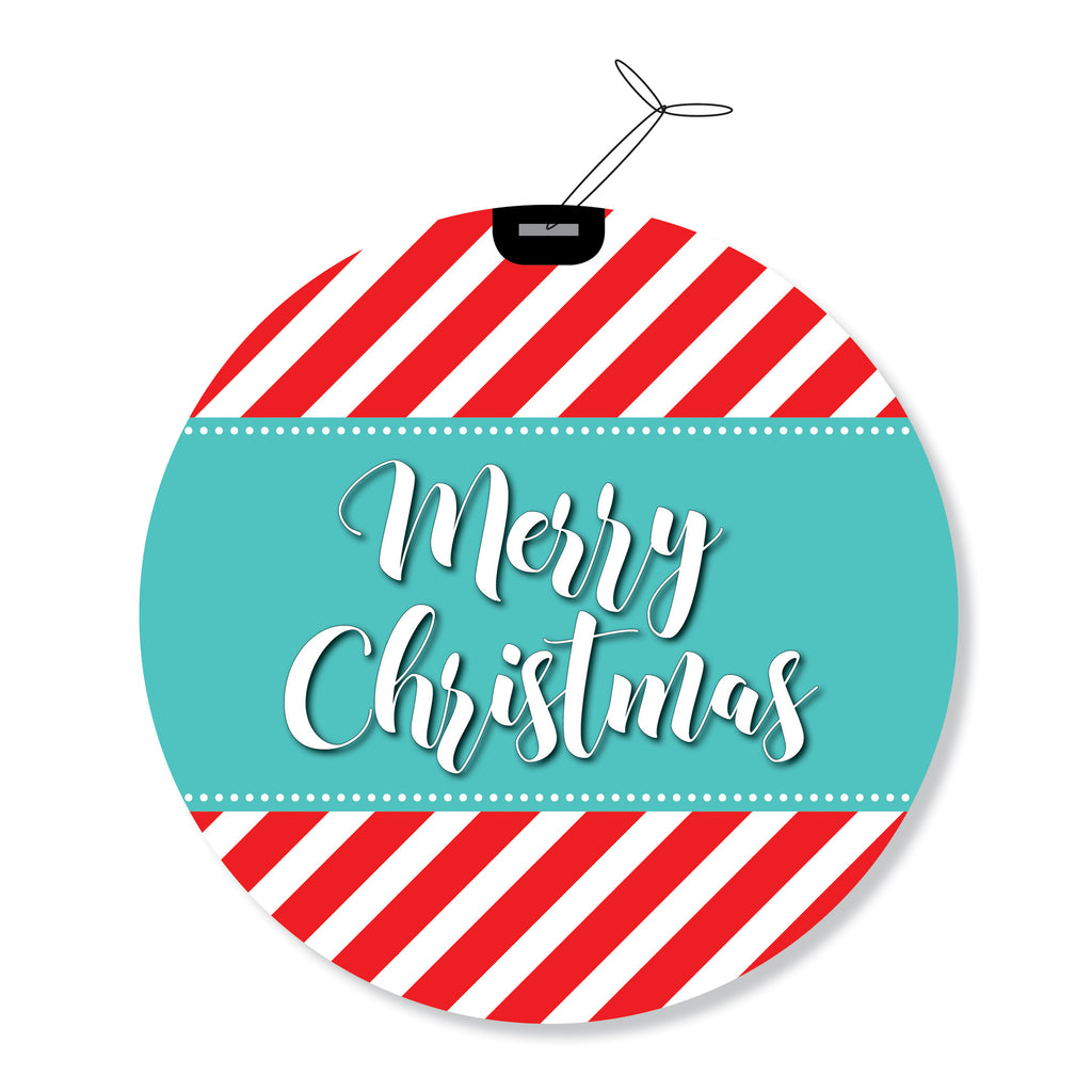 "Merry Christmas" GeoChristmas Round Holiday Greeting Cards