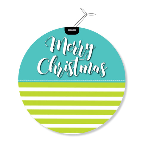 "Merry Christmas" GeoChristmas Round Holiday Greeting Cards