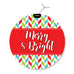 "Merry & Bright" GeoChristmas Round Holiday Greeting Cards