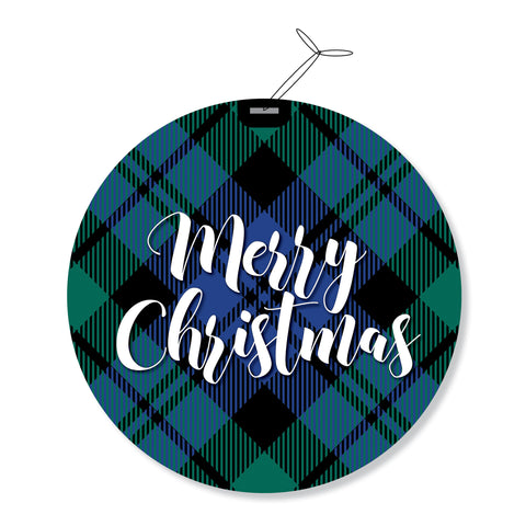 Blackwatch Plaid Round Holiday Greeting Cards