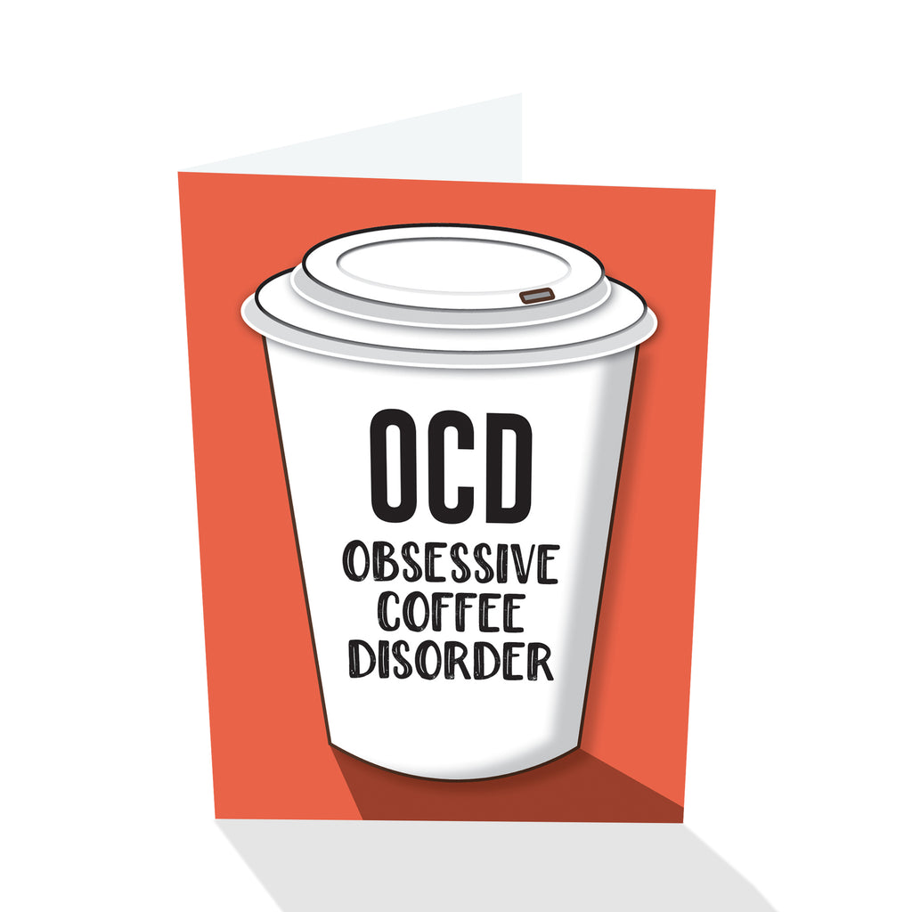 "OCD Obsessive Coffee Disorder" Notecard