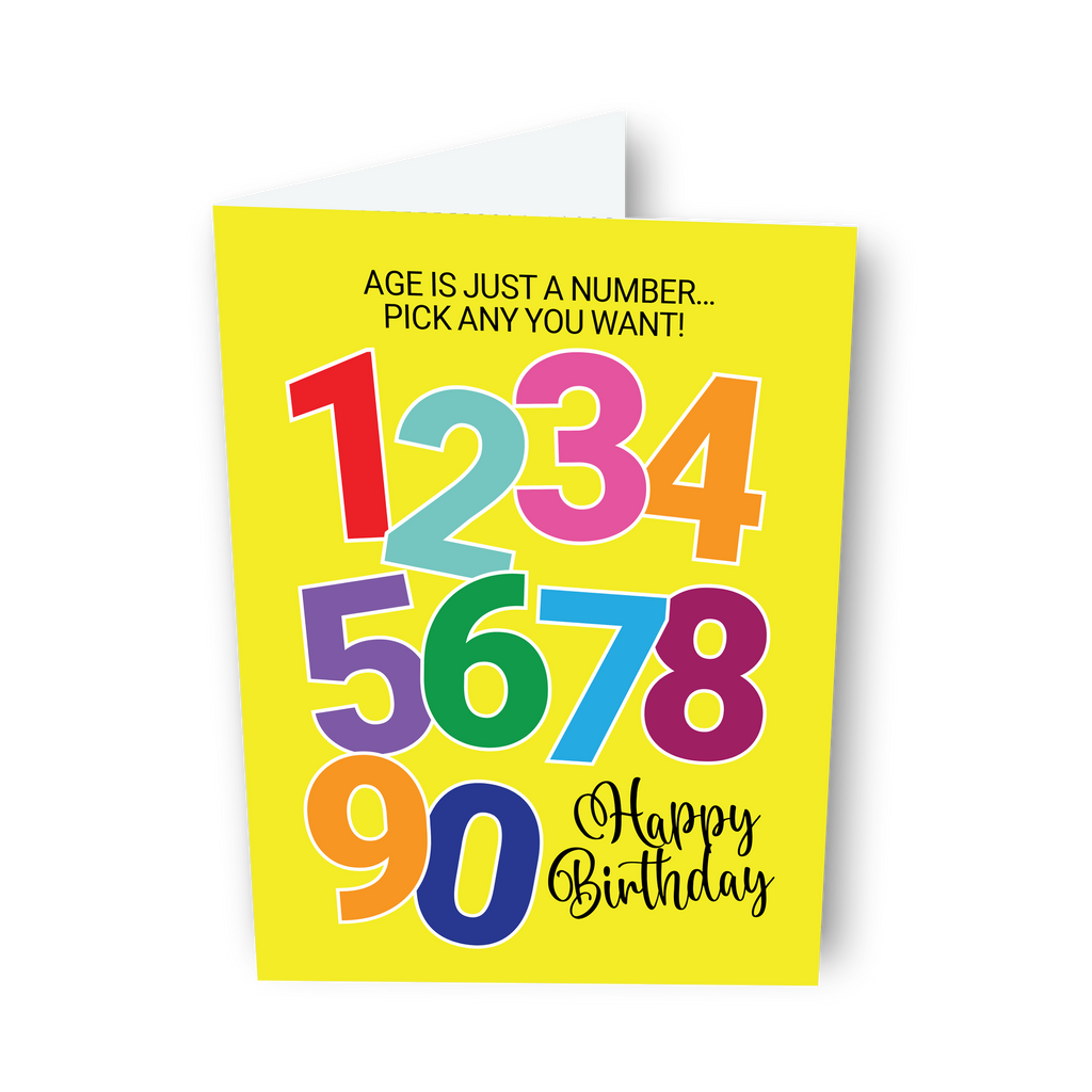 'Age is just a number' Happy Birthday Card