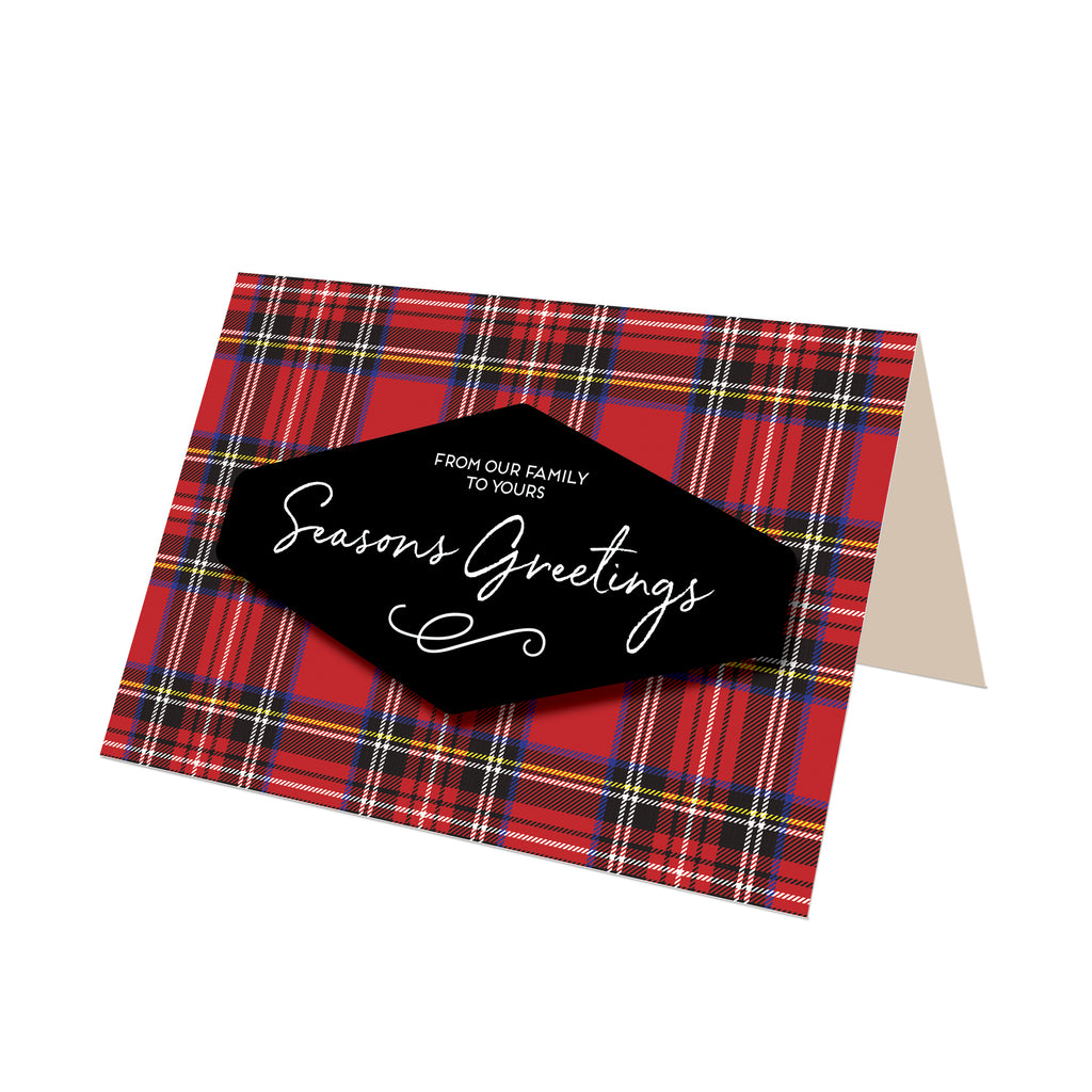 "Season's Greetings" Royal Stewart Plaid Greeting Card