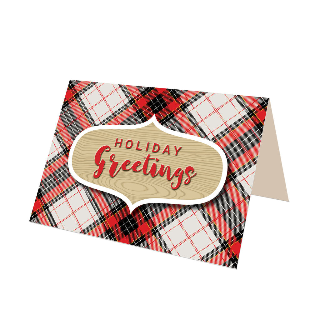 "Holiday Greetings" Hamilton Plaid Greeting Card