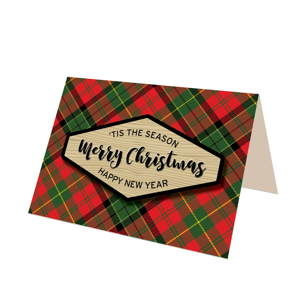 "Merry Christmas" Merry Tartan Plaid Greeting Card